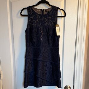 BCBGMaxAzria JAZLYN Navy Lace Mini Dress NWT